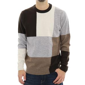 MAGLIA COLOR BLOCK +39MASQ MARRONE